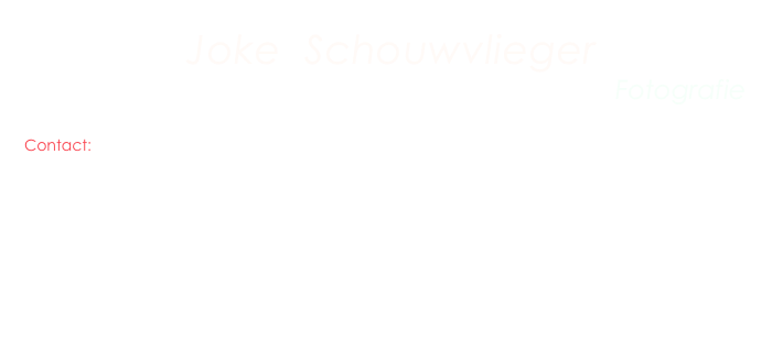 Joke  Schouwvlieger
                                                                               Fotografie
                                                                   
Contact:
info@schouwvlieger.nl
                                                                                                  
                                                                                                           
